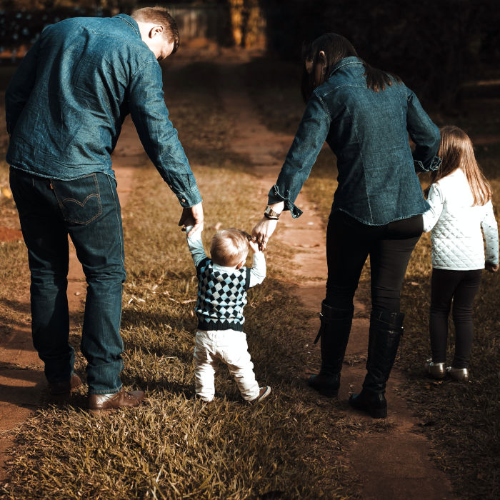 family walking