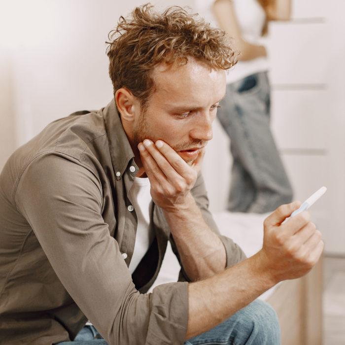Man worried about pregnancy test